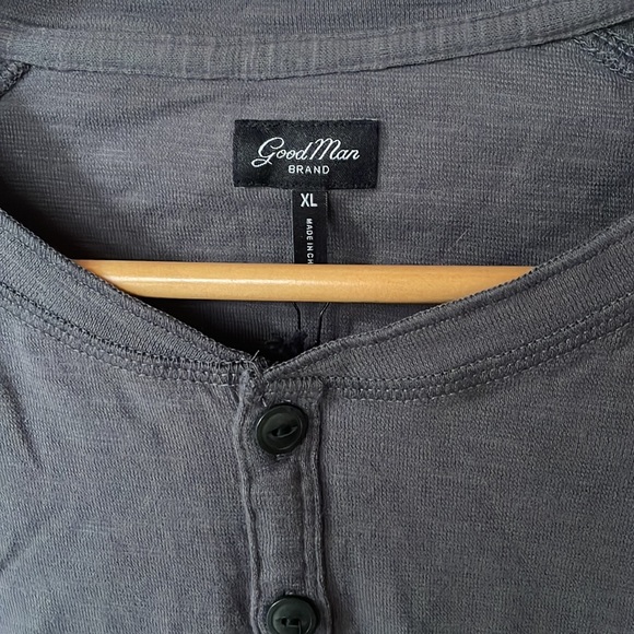 GOODMAN Henley! NWT! Men’s XL, Grey, long sleeved! - Picture 4 of 6